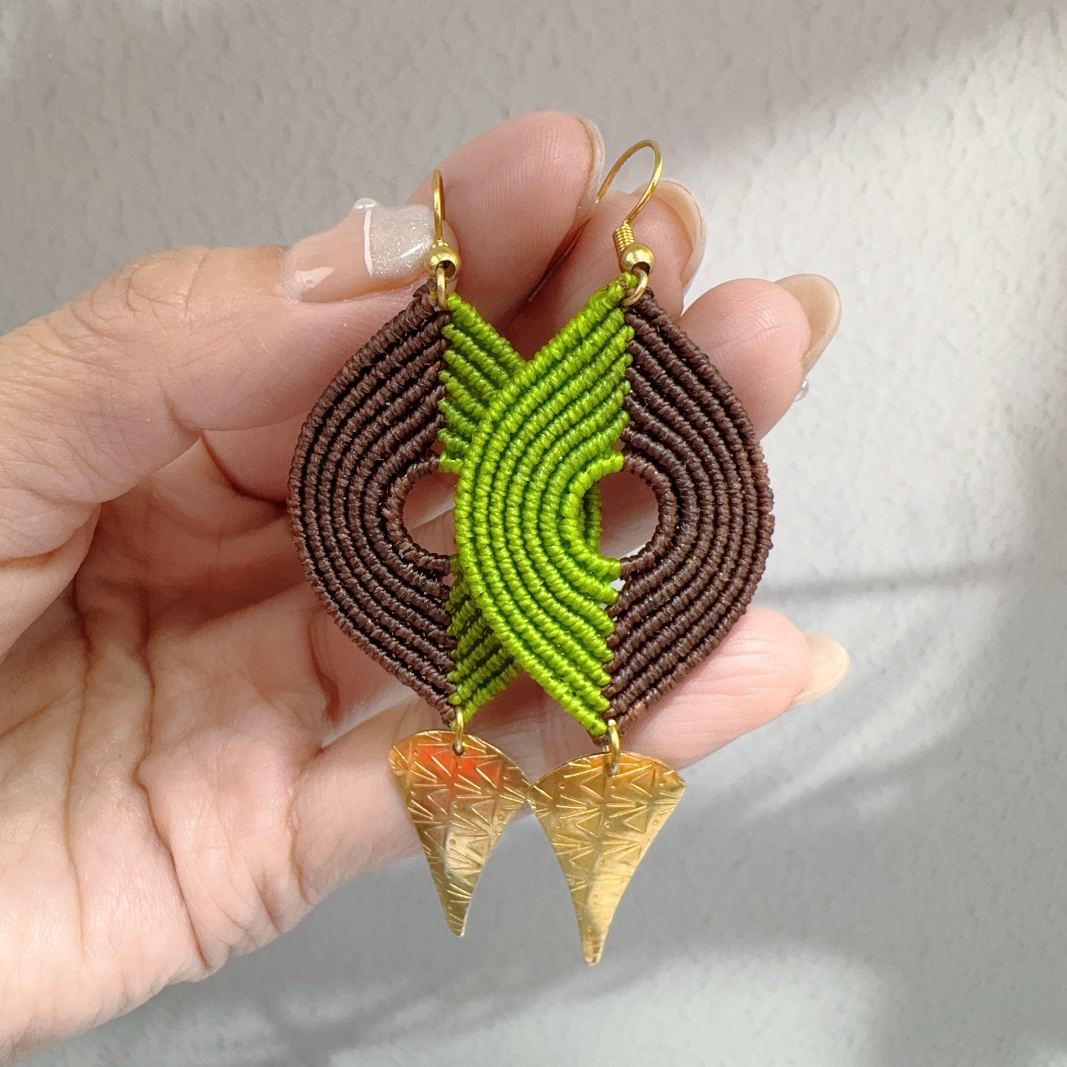 精美绝伦重工波西米亚风南美蜡线手工精编绳耳环耳坠耳饰macrame