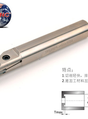 海纳TFUR20/25/32-CD2/4/24狼牙内径内孔端面切槽数控车刀杆