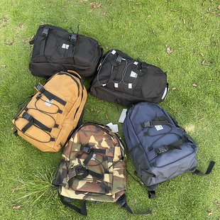 卡特工装 书包女酷系带滑板包百搭双肩包大容量潮男背包