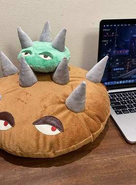 Heleworld植物大战僵尸毛绒玩具二代地刺个性玩偶纯手工制作潮玩