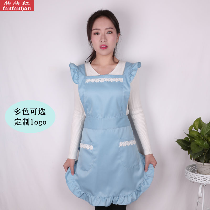 围裙韩版时尚防污防由厨房围裙美容美甲定制logo包邮防水围腰厨房
