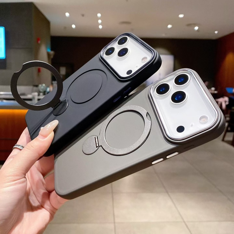 适用苹果17ProMax定点360旋转支架iphone15Pro磁吸16Pro肤感苹果13 12Pro大孔11 6.1寸手机壳15新款14Pro XR