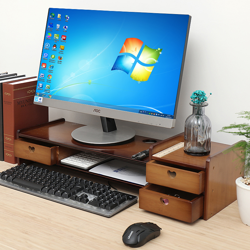 电脑新款庆生屏增桌面收纳盒键盘底座托支架置物整理架子抬高架