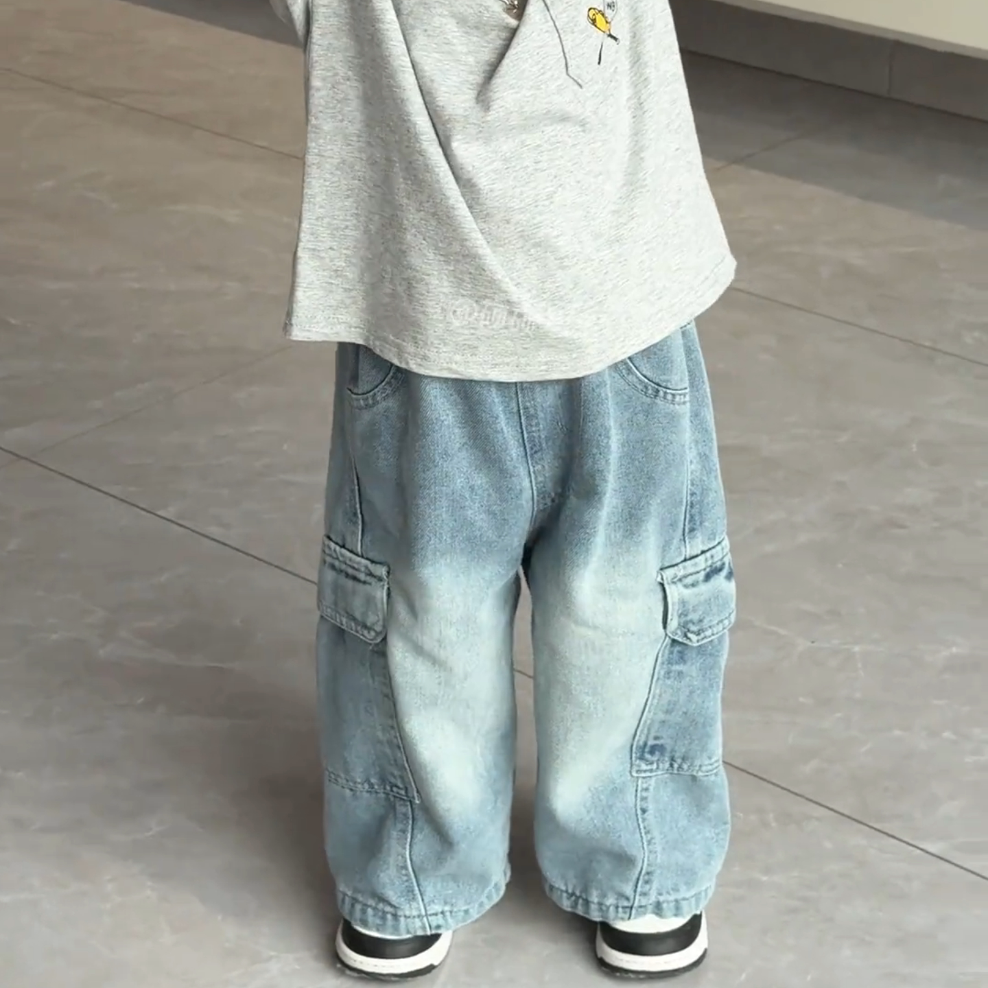 男童春装2026春季新款水洗牛仔裤儿童韩版宽松工装牛仔百搭长裤潮