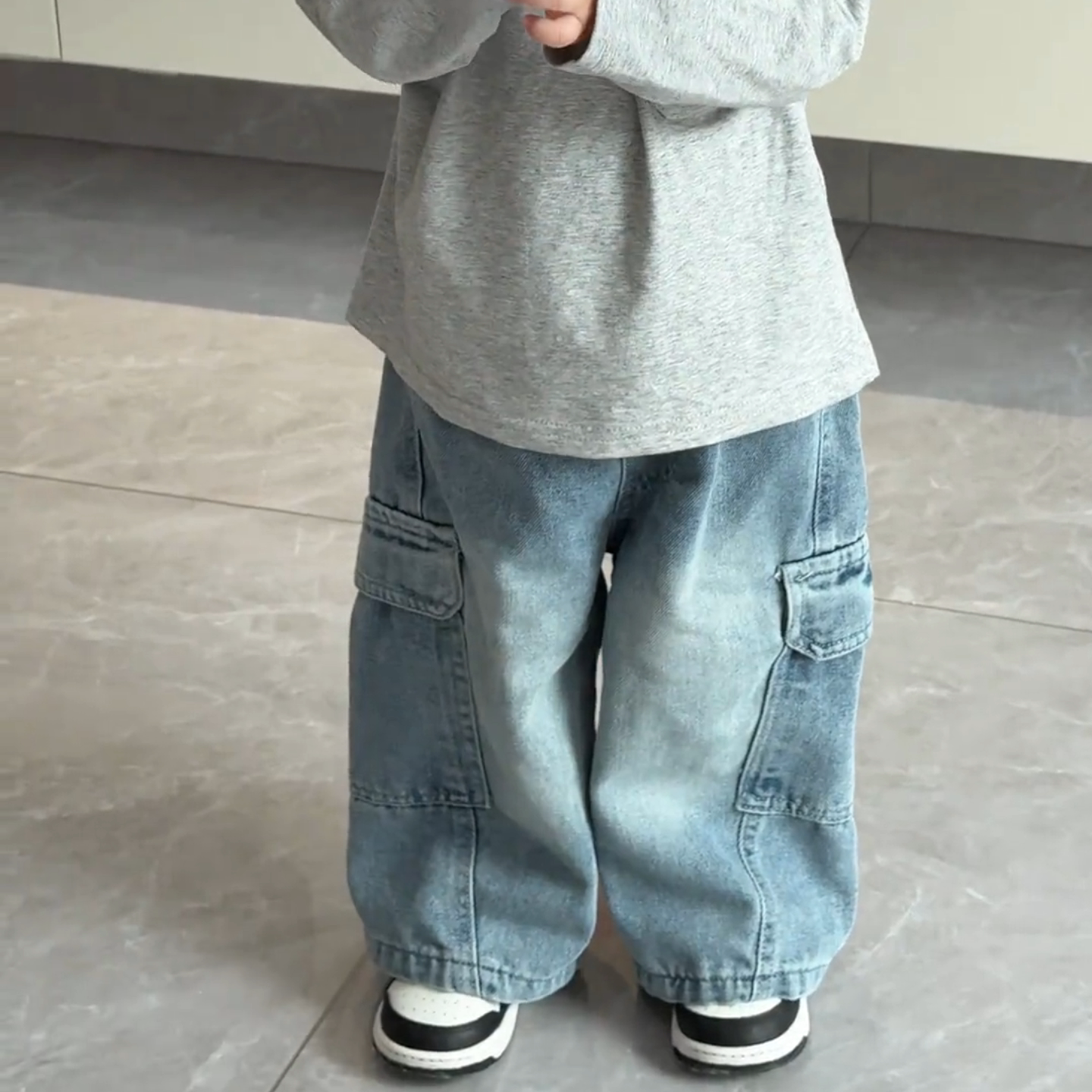 男童春装2026春季新款水洗牛仔裤儿童韩版宽松工装牛仔百搭长裤潮