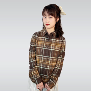 RTW衬衫女2021秋季新款美式格子长袖衬衣潮流休闲经典衬衫上衣女