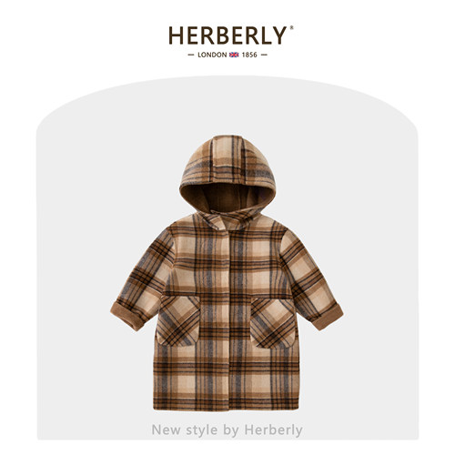 赫柏莉HERBERRY女童双面羊绒大衣秋冬高端女宝宝双面穿中长款外套