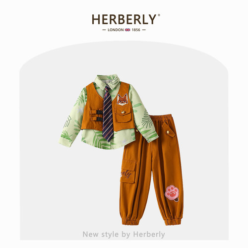 赫柏莉HERBERRY女童尼克狐套装春秋装迪士尼男女宝宝cos服三件套