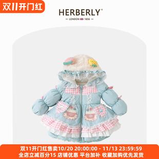 赫柏莉HERBERRY女童洛丽塔羽绒服冬装女宝宝玉桂狗加厚lolita外套
