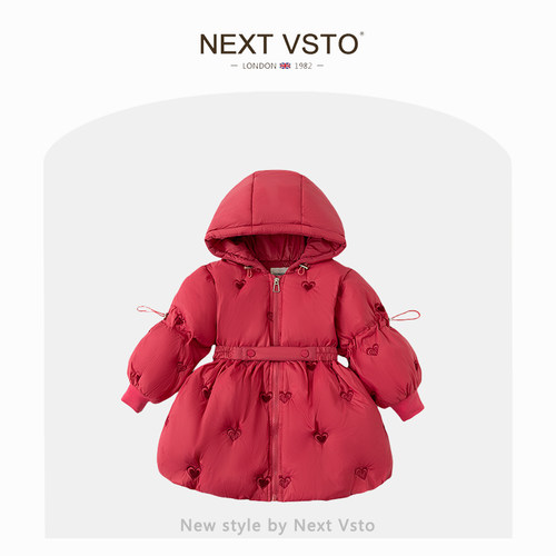 NEXTVSTO中长款加厚女童羽绒服