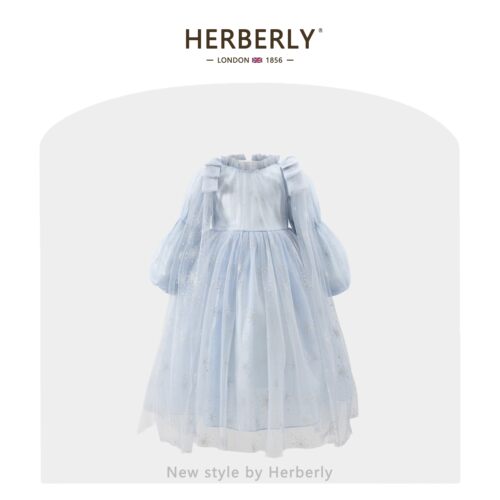 赫柏莉HERBERRY女童冰雪爱莎公主裙春秋重工小女孩生日礼服连衣裙