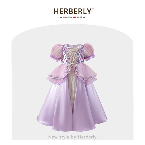 赫柏莉HERBERRY女童乐佩长发公主连衣裙夏季重工小女孩生日礼服裙