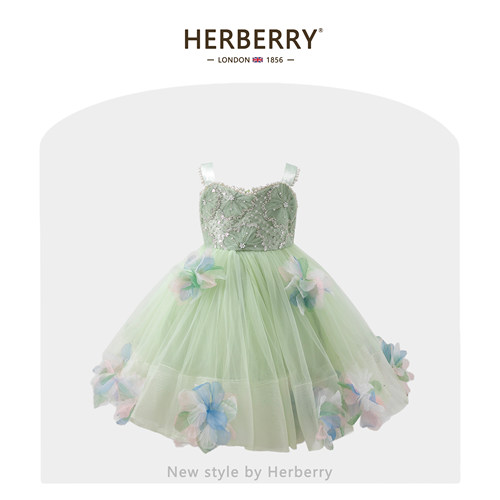 赫柏莉HERBERRY女童花仙子吊带公主裙夏装超仙女宝宝小精灵礼服裙