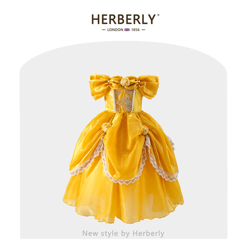 赫柏莉HERBERRY女童贝儿公主裙夏季高定儿童宫廷风生日蓬蓬礼服裙