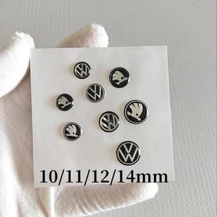 适用于大众车钥匙标12mm斯柯达车标10mm水晶滴胶11mm贴标14mm
