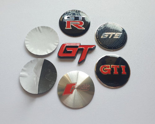 GTR车标 GTI RS赛车5汽车轮毂装饰贴标gt5改装56mm直径GT贴标尾标
