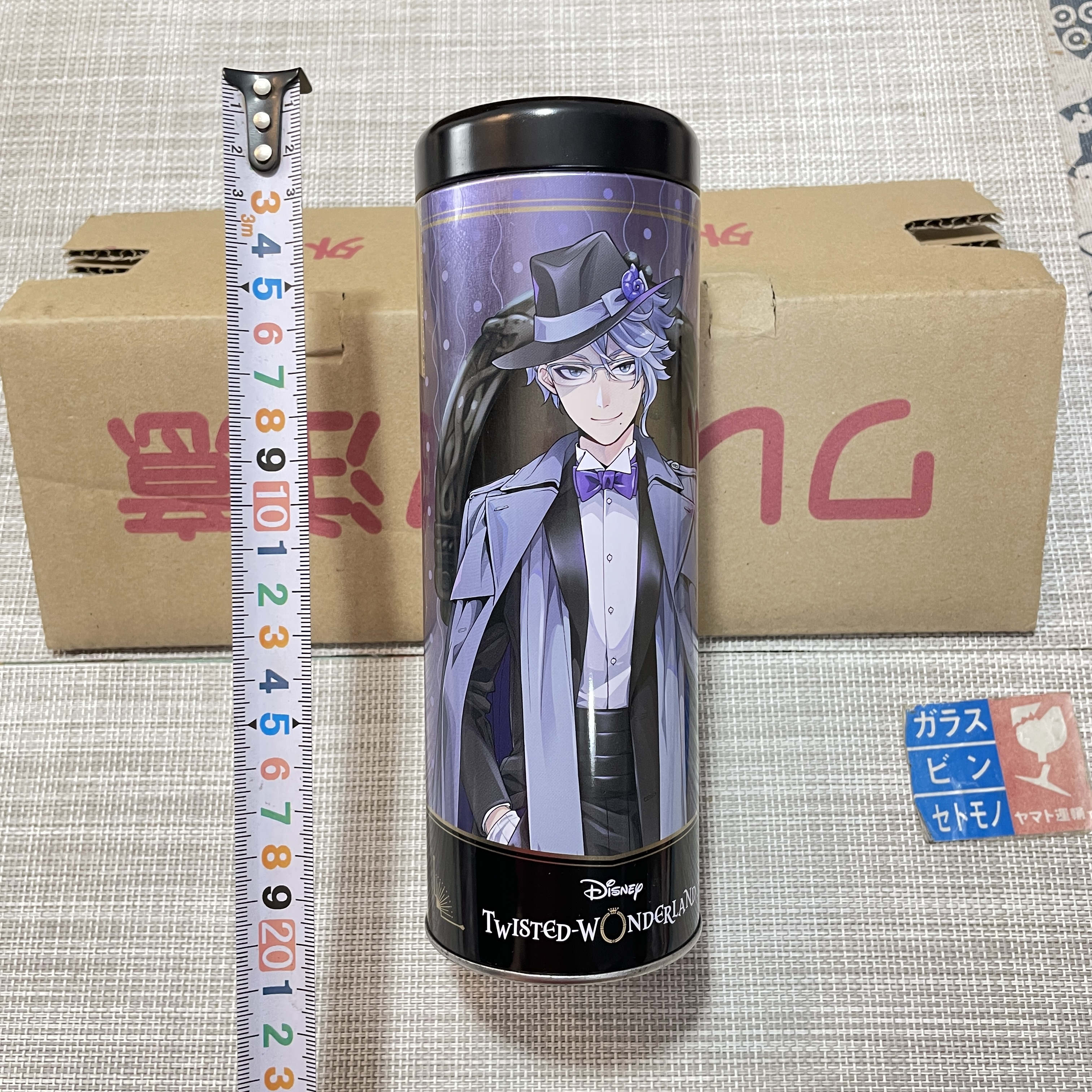 现货 正品 迪士尼扭曲仙境 Azul 圆筒糖果罐 空罐 中古品 20cm