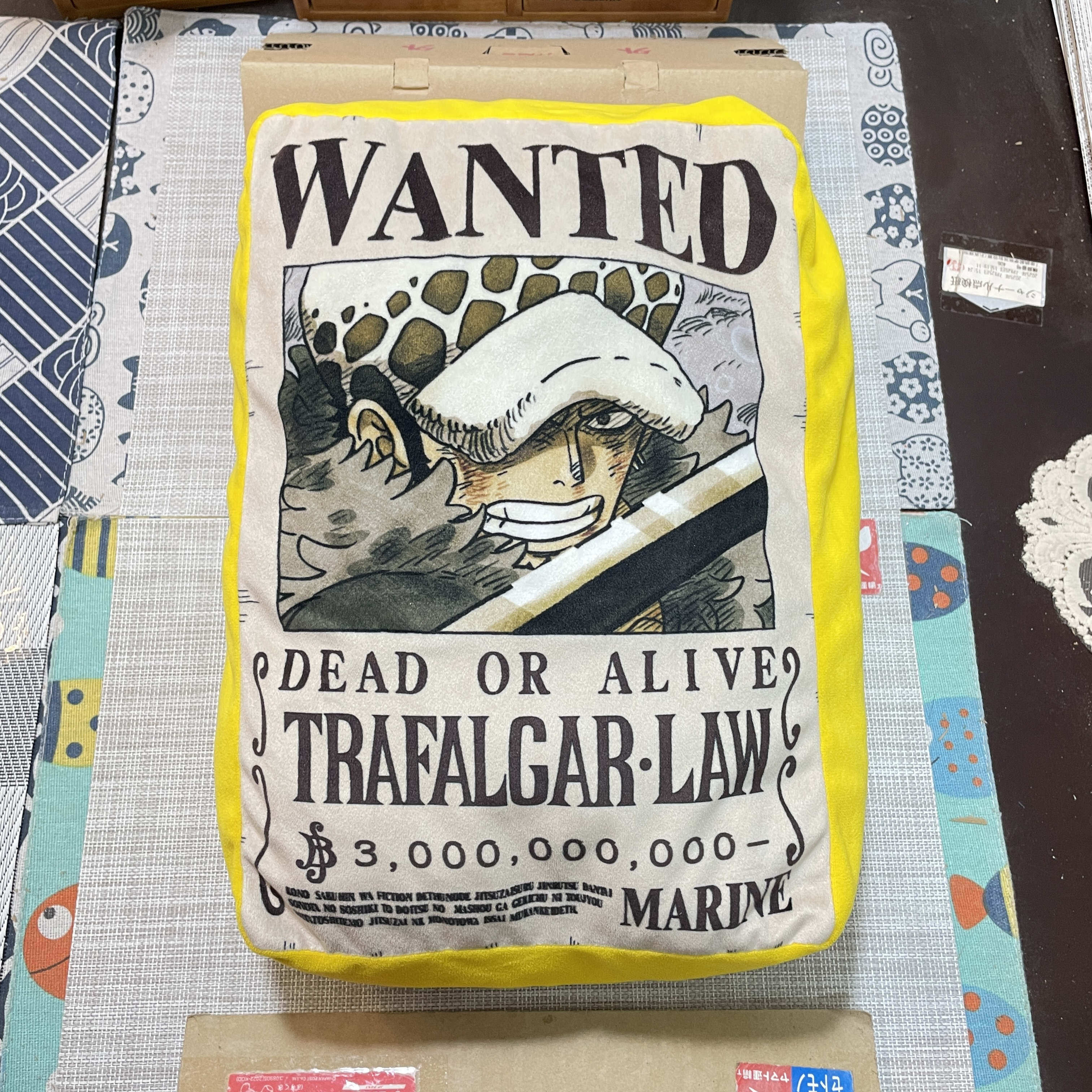 现货 正版 海贼王 罗 抱枕 悬赏令 日本正品万代景品