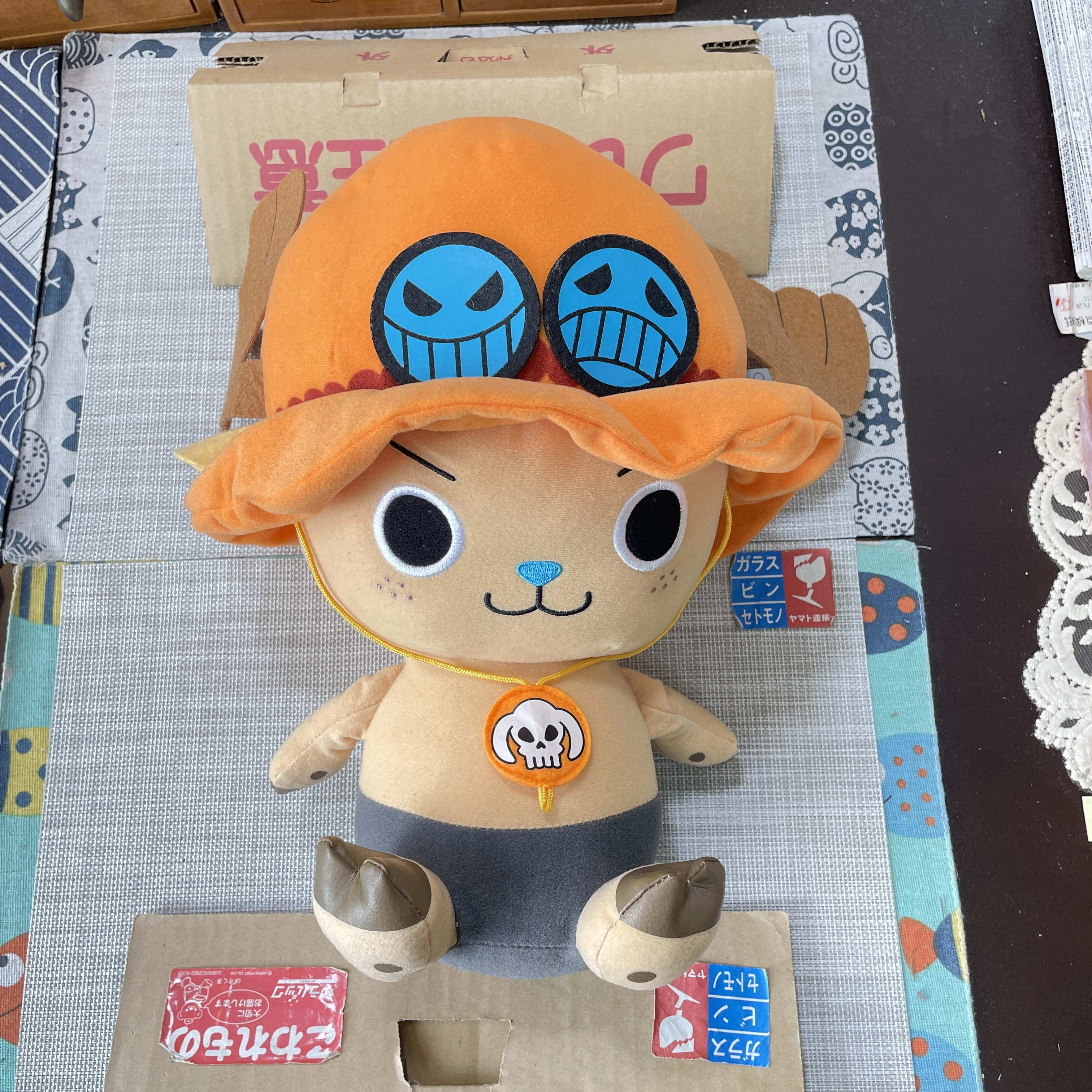 日购国现 海贼王 乔巴 艾斯形态 眼镜厂 日版 毛绒玩具 带标带牌