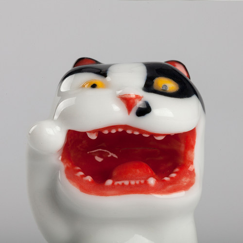 不仁斋薛继业陶瓷雕塑经典款 迷你陶瓷猫 老虎花豹摆件潮玩 - 封面
