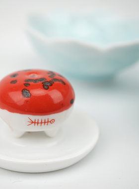 不仁斋薛继业迷你香妃红釉托盘