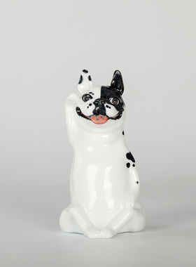 不仁斋 薛继业 陶瓷雕塑系列 戊戌新款釉下五彩狗摆件潮玩