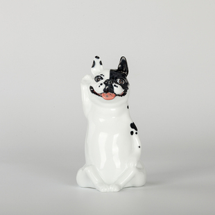 不仁斋 薛继业 陶瓷雕塑系列 戊戌新款釉下五彩狗摆件潮玩