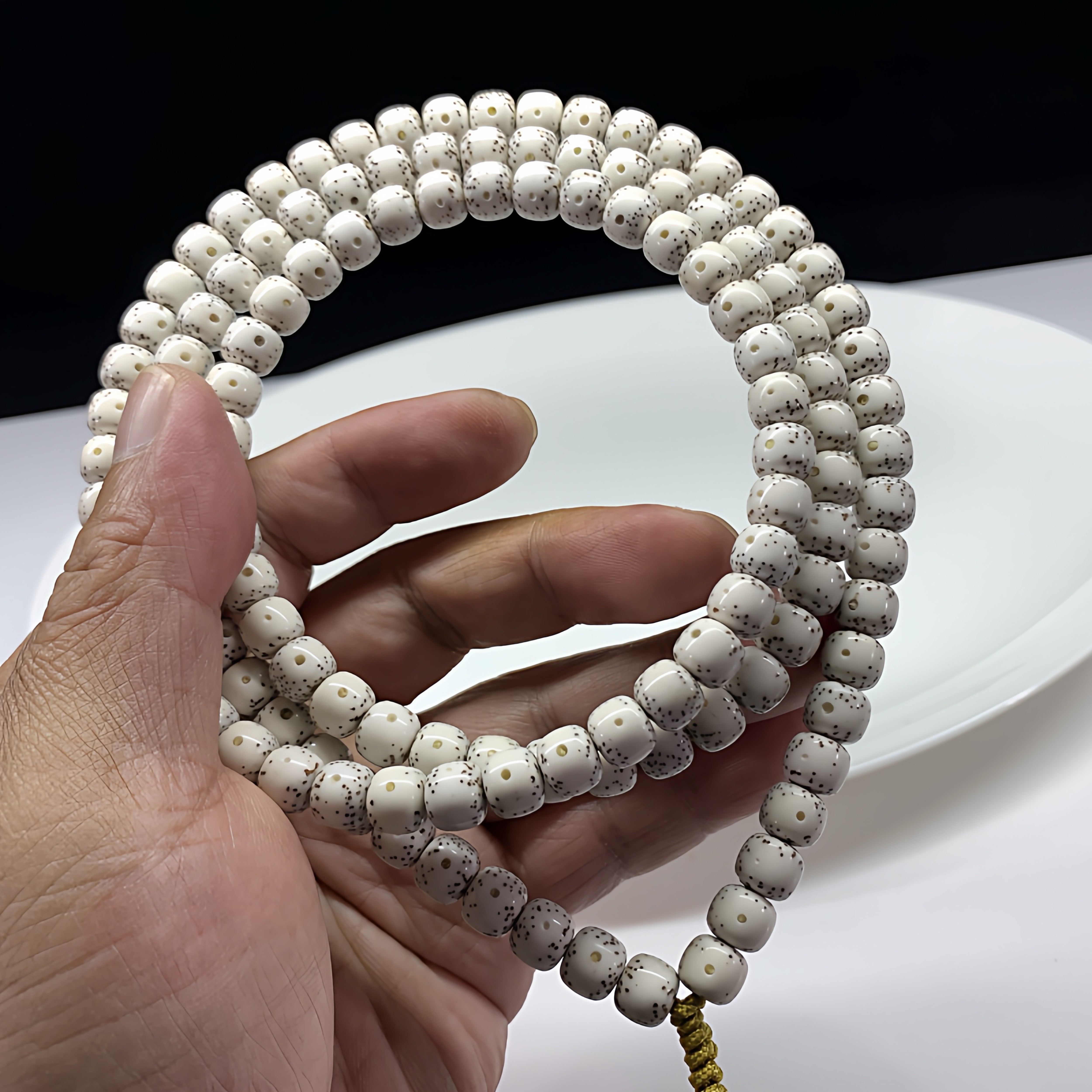 发烧级 一体双留白同枝8×7原生态顺白桶珠海南星月菩提108毛感料
