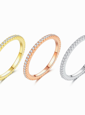 满钻戒指指环镶锆石时尚个性女士