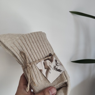 森女风亚麻女袜5双一组透气秋冬袜子中筒袜