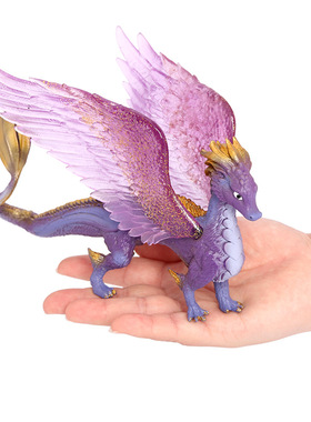 2独角兽模型仿真白色独角兽紫色西方神话动物儿童认知玩具摆件