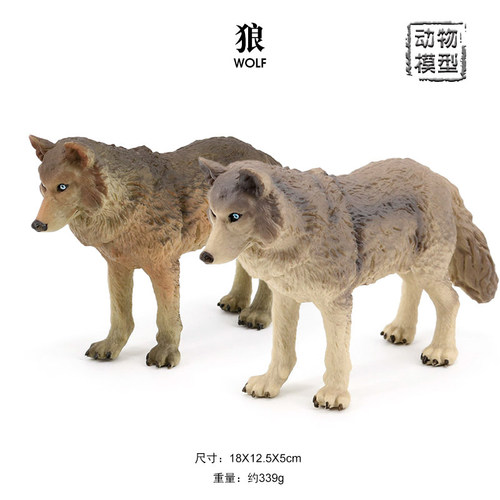 大青狼模型狼王仿真野生动物 大灰狼摆件早教科教 儿童玩具