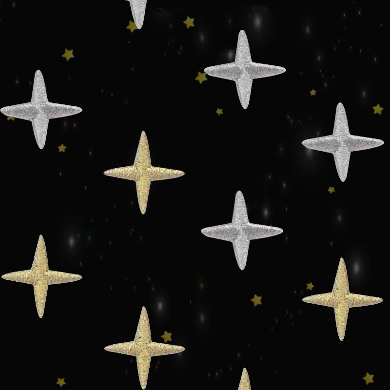 衣服装饰贴布贴花全刺绣3M胶自粘胶金线星星银线星星繁星点点金星,居家布艺,布贴,淘宝优惠券,粉丝福利购,淘宝优惠卷