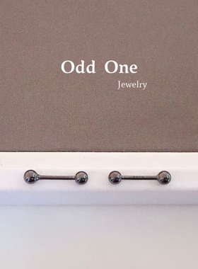 Odd One 925银黑色烤漆极简个性小豆丁螺丝扣耳钉耳饰