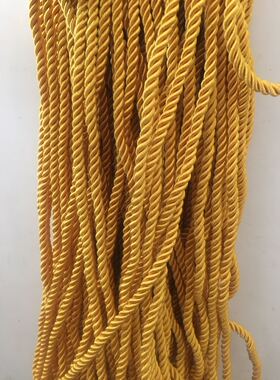 绳子金黄色三股绳装饰绳家具镶嵌绳服装辅料粗细