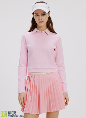 Lakewill女子网球服2025年秋冬新款运动长袖polo衫运动吸汗上衣