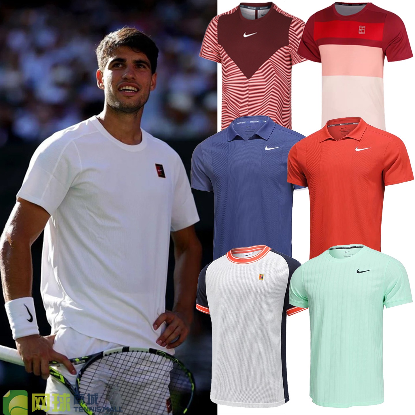 耐克网球服男阿尔卡拉斯辛纳25年澳网POLO衫网球裤短袖T恤FZ6945