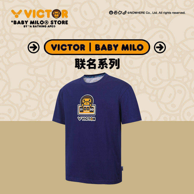 VICTOR威克多胜利羽毛球服BABY MILO联名亲子款针织T恤T-501BM