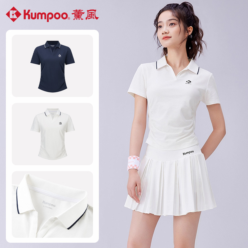 薰风KUMPOO羽毛球服女款短袖速干透气训练比赛运动服K253W-2072