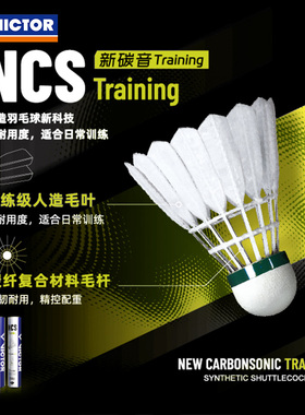 VICTO威克多胜利羽毛球NCS碳音球TRAIN训练专用人造球比赛级羽球
