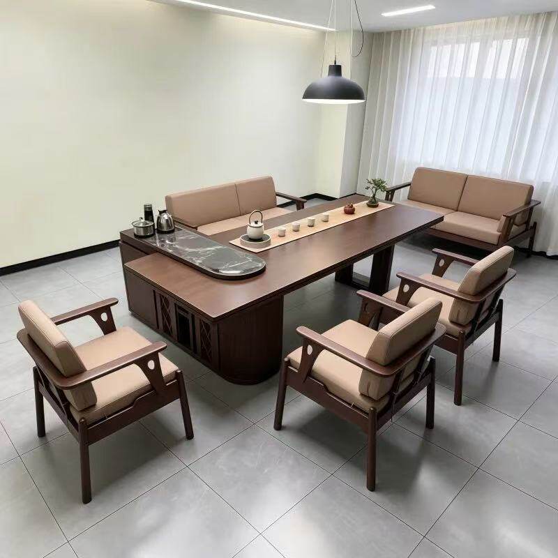 新中式黑胡桃木茶台茶桌2026新款高端别墅实木泡茶台轻奢简约家具