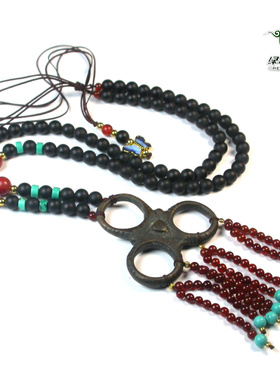 绿色石品不Z2427老托甲项链