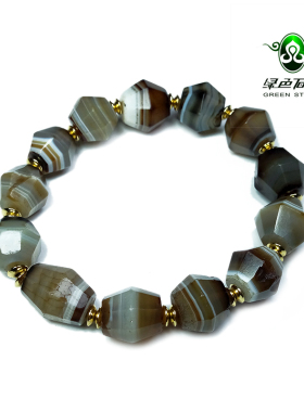 实物拍照wp1230 不还价 伊达尔奥伯斯泰因多棱玛瑙男款手链