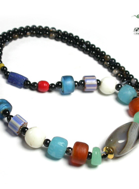 绿色石品不3263玛瑙多宝项链