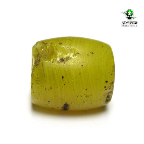 实物拍照gz3158 不还价 西藏清代官造芒果黄老琉璃珠DIY配珠