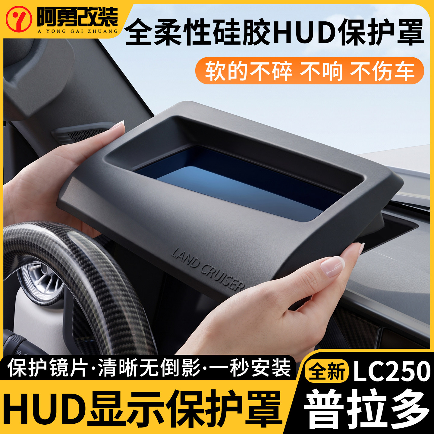 适用24-26款普拉多抬头显示保护罩框LC250霸道hud改装配件阿勇