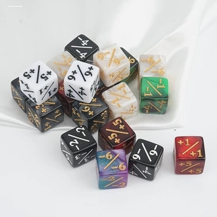 16mm 6边骰子计数器+1/-1个骰子计数骰子MTG Magic万智牌游戏骰子