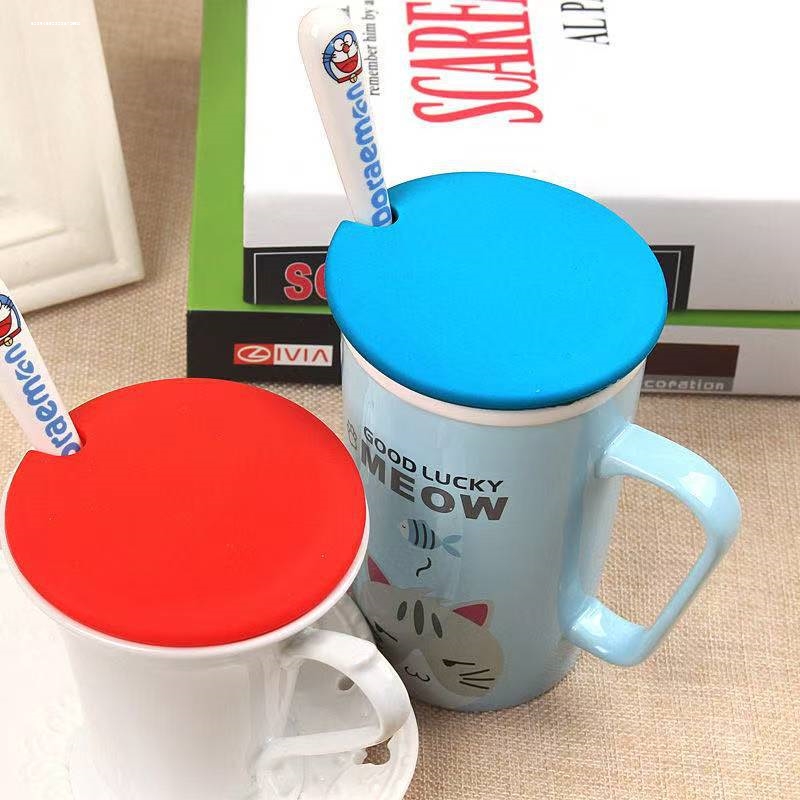 食品级硅胶杯盖防尘盖子加厚耐高温玻璃水杯盖子通用马克杯盖