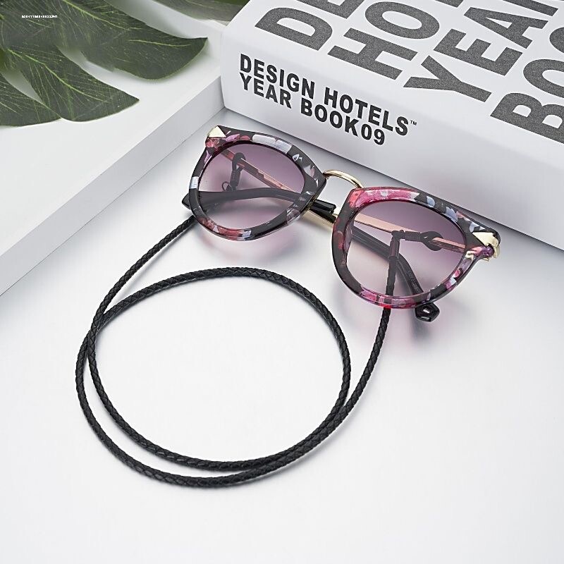 眼镜链口罩挂脖绳儿童韩国蜡绳黑色女潮款防丢墨镜链子