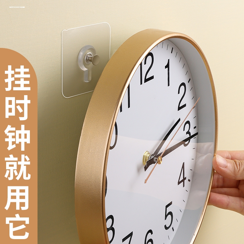 挂钟免打孔挂钩强力粘胶承重粘钩时钟固定器墙上钟表专用无痕钉